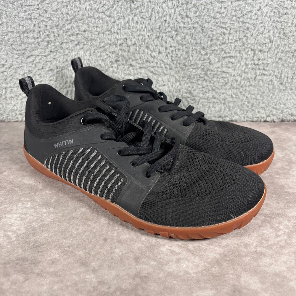 Whitin Men Barefoot Minimalist Trail Runner Shoes Black Gum W51 Size 45 EU 11 US